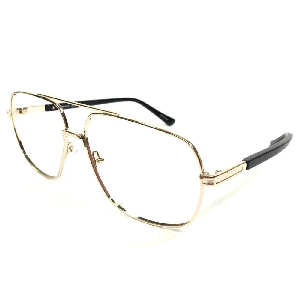 NC Eyewear Eyeglasses Frames NC 6038/S 710 Black Gold Aviators Square 60-15-145